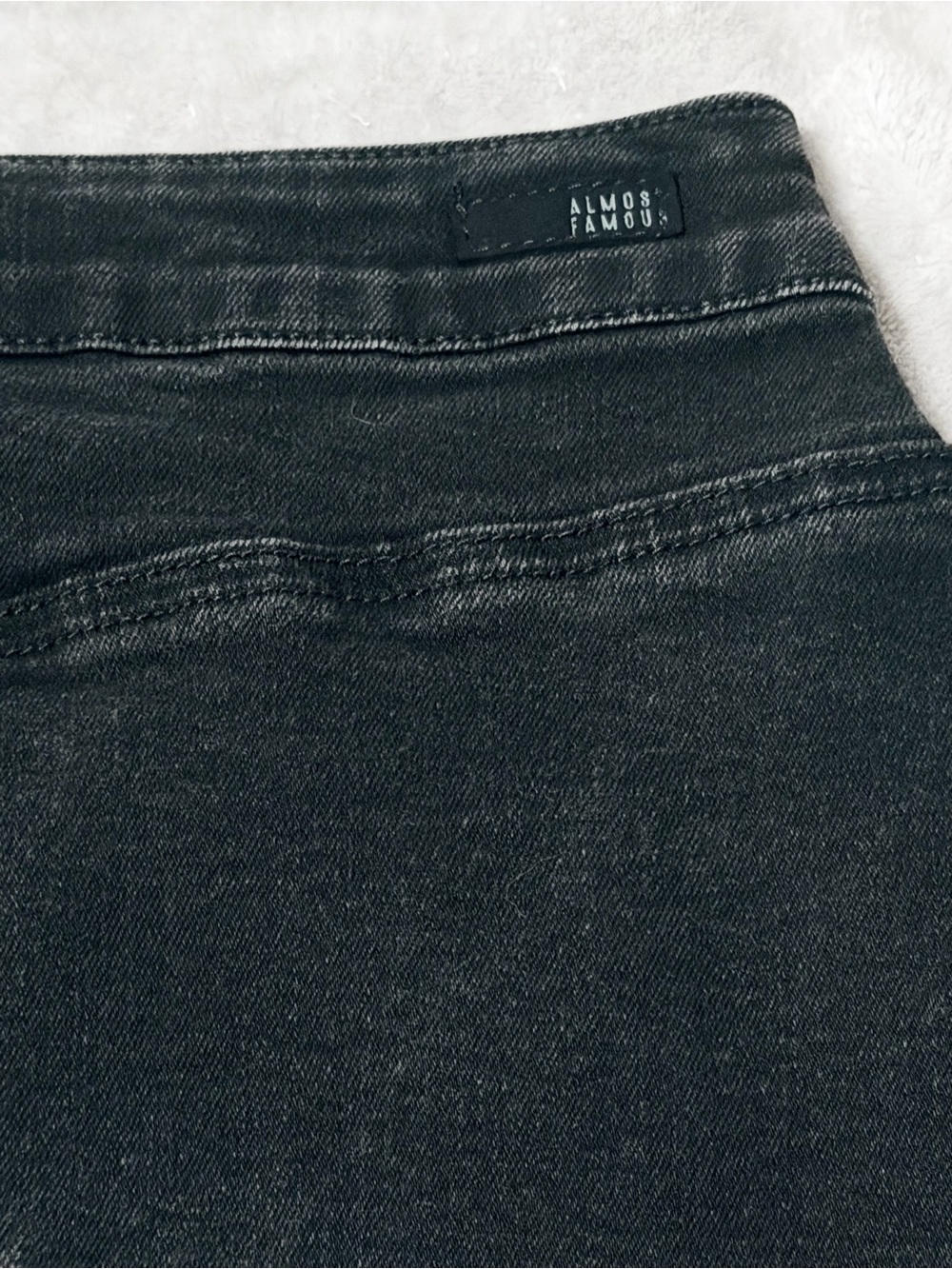 Almost Famous Black Button-Front Denim Mini Skirt - Picture 6 of 10